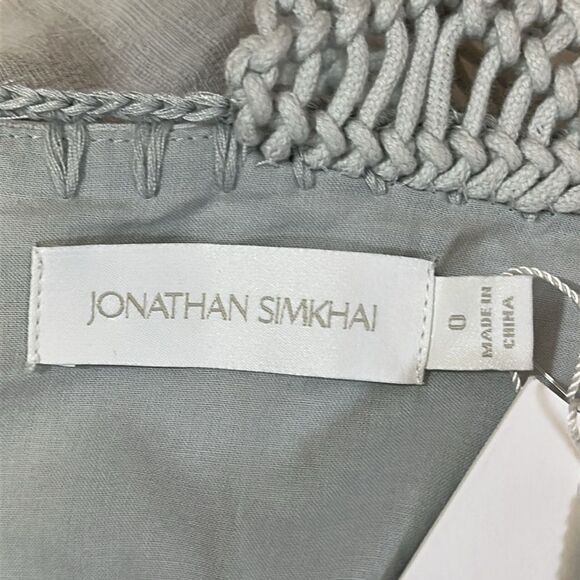 NEW Jonathan Simkhai flora Macrame strap mini dress in breeze color size o - Picture 9 of 12